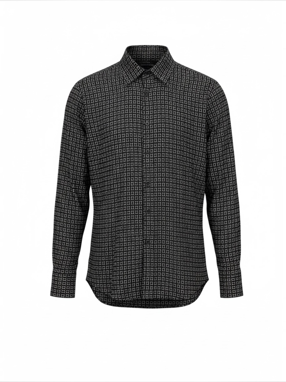 Geoffrey Beene Men’s Black Geometric Print Cotton Shirt XL